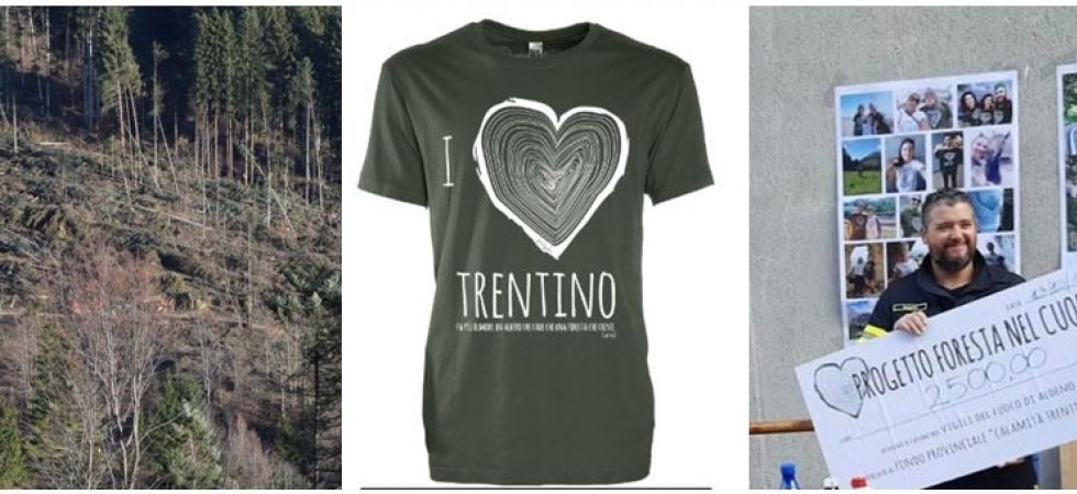 Magliette e borse per Vaia, la Foresta nel cuore'' ha consegnato ai vigili del fuoco i fondi raccolti
